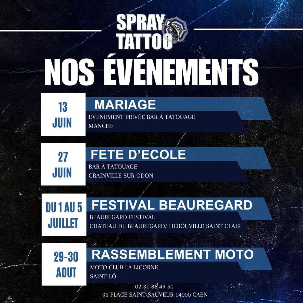 Post Spray Tattoo Normandie &mdash; nos &eacute;v&eacute;nements